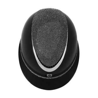 Casque Luxe avec large visière et strass homologué EN 1384-2023 Equestro Casque Luxe avec large visière et strass homologué EN 1384-2023 Equestro