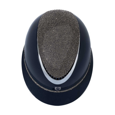 Casque Luxe avec large visière et strass homologué EN 1384-2023 Equestro Casque Luxe avec large visière et strass homologué EN 1384-2023 Equestro