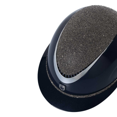 Casque Luxe avec large visière et strass homologué EN 1384-2023 Equestro Casque Luxe avec large visière et strass homologué EN 1384-2023 Equestro
