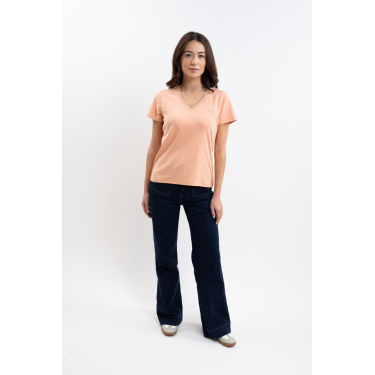 Tee-shirt Harcour Taraza femme Abricot Orange Tee-shirt Harcour Taraza femme Abricot Orange
