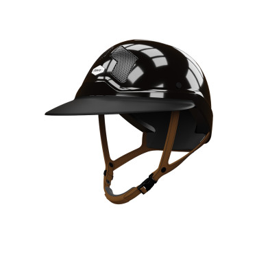 Casque Flex-on Armet noir visière Angel Star Jugulaire marron