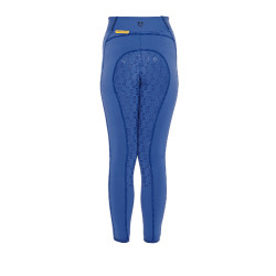 Legging fille cintré avec grip et logo Equestro Bleu sodalite