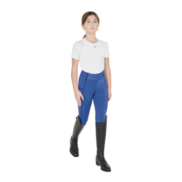 Legging fille cintré avec grip et logo Equestro Legging fille cintré avec grip et logo Equestro