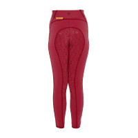 Legging fille cintré avec grip et logo Equestro Blanc / blanc
