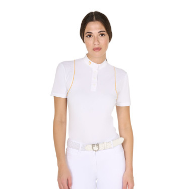 Polo de concours Femme Manches Courtes avec Boutons Equestro Polo de concours Femme Manches Courtes avec Boutons Equestro