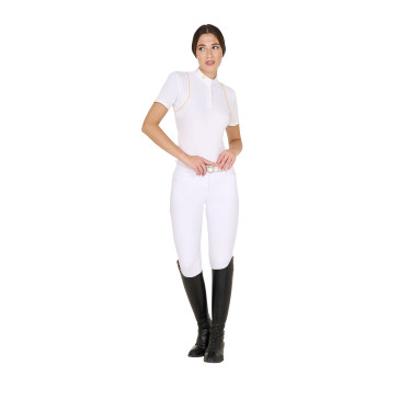 Polo de concours Femme Manches Courtes avec Boutons Equestro Polo de concours Femme Manches Courtes avec Boutons Equestro