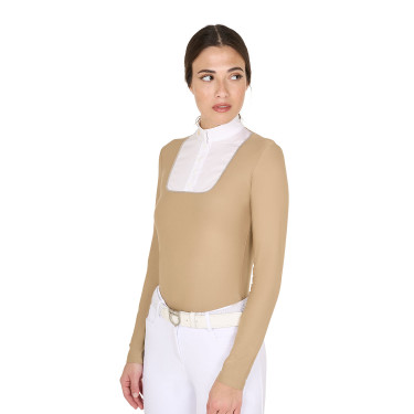 Polo de concours Femme Manches Longues avec Boutons Equestro Polo de concours Femme Manches Longues avec Boutons Equestro