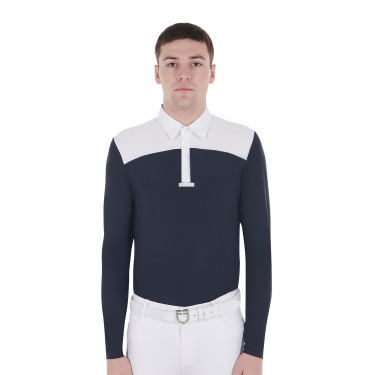 Polo de concours Homme Manches Longues avec Boutons Equestro Polo de concours Homme Manches Longues avec Boutons Equestro