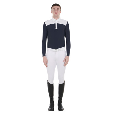 Polo de concours Homme Manches Longues avec Boutons Equestro Polo de concours Homme Manches Longues avec Boutons Equestro