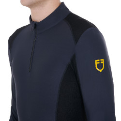 Polo d'entraînement ajusté manches longues homme Equestro Marine blazer Bleu marine Polo d'entraînement ajusté manches longues homme Equestro Marine blazer Bleu marine