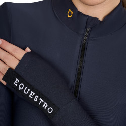 Polo Technique d'Entraînement Femme Manches Longues Equestro Marine blazer Bleu marine