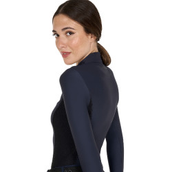 Polo Technique d'Entraînement Femme Manches Longues Equestro Marine blazer Bleu marine