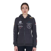 Sweat à capuche femme avec multi-logo nouveau Equestro Asphalte
