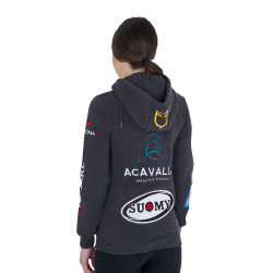Sweat à capuche femme avec multi-logo nouveau Equestro Asphalte Gris