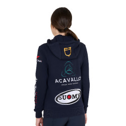 Sweat à capuche femme avec multi-logo nouveau Equestro Marine blazer Bleu marine