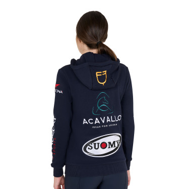 Sweat à capuche femme avec multi-logo nouveau Equestro Sweat à capuche femme avec multi-logo nouveau Equestro