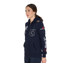 Sweat à capuche femme avec multi-logo nouveau Equestro Marine blazer Bleu marine
