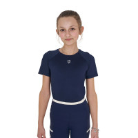 T-shirt d'entraînement technique enfant Equestro Marine blazer Bleu marine