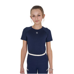 T-shirt d'entraînement technique enfant Equestro Marine blazer Bleu marine
