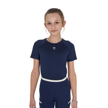 T-shirt d'entraînement technique enfant Equestro Marine blazer Bleu marine