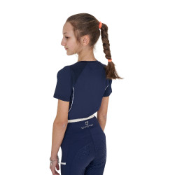 T-shirt d'entraînement technique enfant Equestro Marine blazer Bleu marine