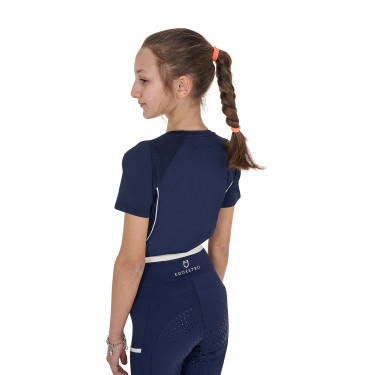T-shirt d'entraînement technique enfant Equestro Marine blazer Bleu marine