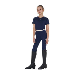T-shirt d'entraînement technique enfant Equestro Marine blazer Bleu marine