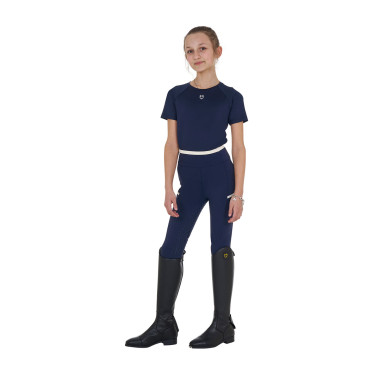 T-shirt d'entraînement technique enfant Equestro Marine blazer Bleu marine