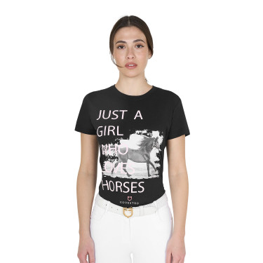 T-shirt en coton Equestro femme Horse Lover T-shirt en coton Equestro femme Horse Lover