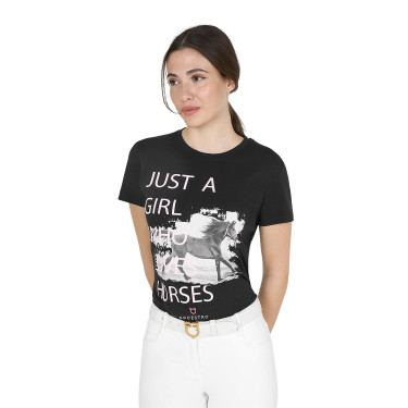 T-shirt en coton Equestro femme Horse Lover T-shirt en coton Equestro femme Horse Lover