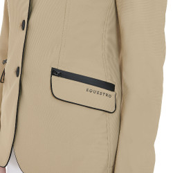 Veste de concours femme en tissu technique stretch Equestro Encens Beige