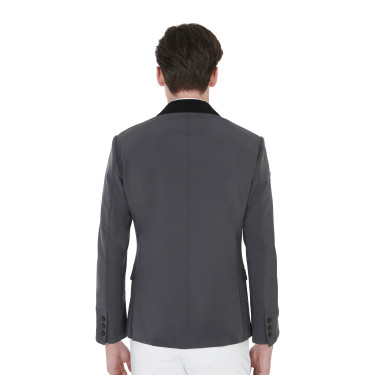 Veste de concours homme 3 boutons Elegance Equestro Gris / noir