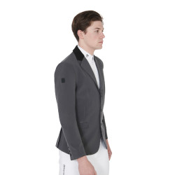Veste de concours homme 3 boutons Elegance Equestro Gris / noir