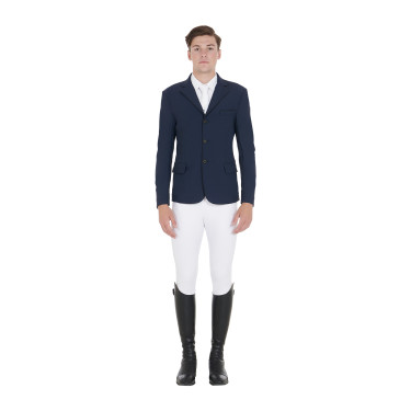 Veste de concours Homme en Tissu Stretch avec Poches Zippées Equestro Veste de concours Homme en Tissu Stretch avec Poches Zippées Equestro