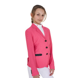 Veste de concours trois boutons fille en mesh Equestro Chèvrefeuille Rose Veste de concours trois boutons fille en mesh Equestro Chèvrefeuille Rose