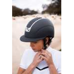 Casque d'équitation ornement en cristal Horze Arix II Noir / noir