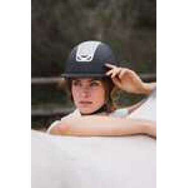 Casque d'équitation ornement en cristal Horze Arix II Noir / argent