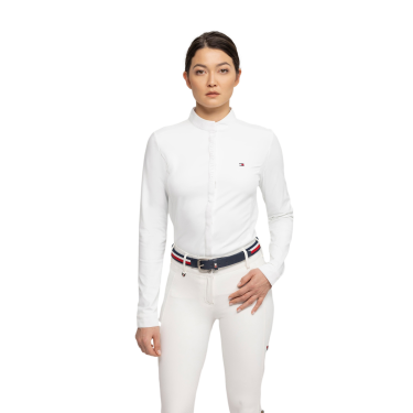 Chemise de concours Tommy Hilfiger Equestrian Charlotte manches longues femme Blanc Chemise de concours Tommy Hilfiger Equestrian Charlotte manches longues femme Blanc