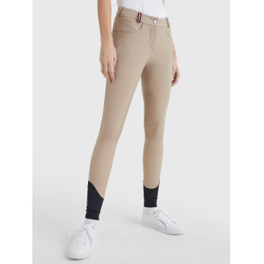 Pantalon Tommy Hilfiger Equestrian Classic femme grip genoux Beige