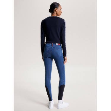 Pantalon Tommy Hilfiger Equestrian Queens Denim femme full grip Pantalon Tommy Hilfiger Equestrian Queens Denim femme full grip