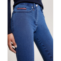 Pantalon Tommy Hilfiger Equestrian Queens Denim femme full grip Heritage Bleu