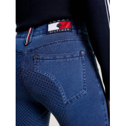 Pantalon Tommy Hilfiger Equestrian Queens Denim femme full grip Heritage Bleu