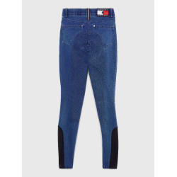 Pantalon Tommy Hilfiger Equestrian Queens Denim femme full grip Heritage Bleu