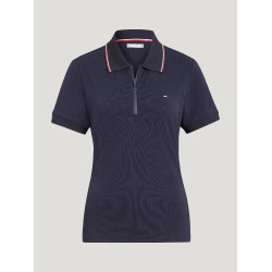 Polo à zip Tommy Hilfiger Equestrian Camden manches courtes femme