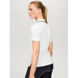 Polo à zip Tommy Hilfiger Equestrian Camden manches courtes femme Blanc