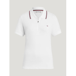Polo à zip Tommy Hilfiger Equestrian Camden manches courtes femme Blanc