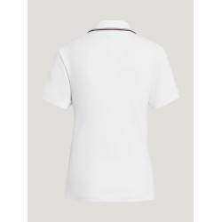 Polo à zip Tommy Hilfiger Equestrian Camden manches courtes femme Blanc