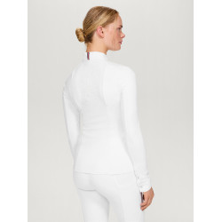 Polo de concours Tommy Hilfiger Equestrian Avon manches longues femme Blanc