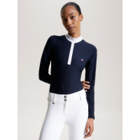 Polo de concours Tommy Hilfiger Equestrian Chelsea Cooling manches longues femme Bleu marine