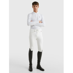 Polo de concours Tommy Hilfiger Equestrian Fresh Air Performance manches longues homme Blanc Polo de concours Tommy Hilfiger Equestrian Fresh Air Performance manches longues homme Blanc